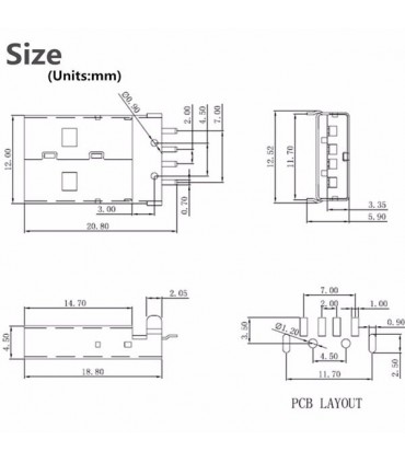 نقشه PCB کانکتور USB