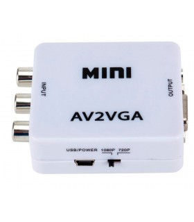 تبدیل AV به VGA با خروجی AUX صدا MINI
