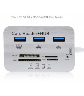 هاب 7 پورت USB 3.0 و کارت ریدر کمبو B07R98V9WN