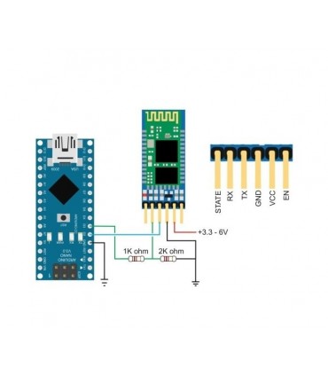 دیتاشیت ماژول بلوتوث HC-05 با پورت سریال