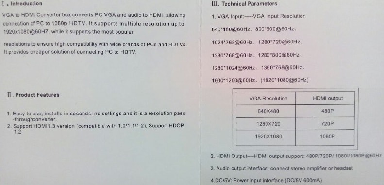 راهنمای مبدل RGB VGA به HDMI