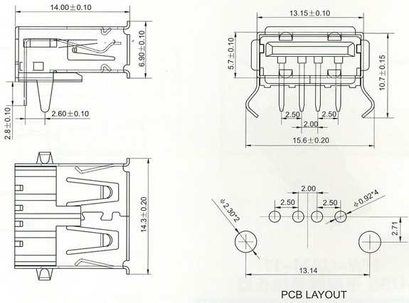 نقشه PCB فیش مادگی USB